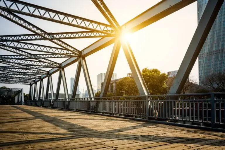 located in shanghai, one hundred years ago, the steel bridge.